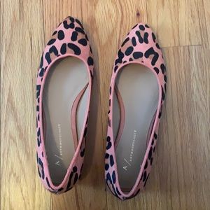 Anthropologie Pink leopard flats